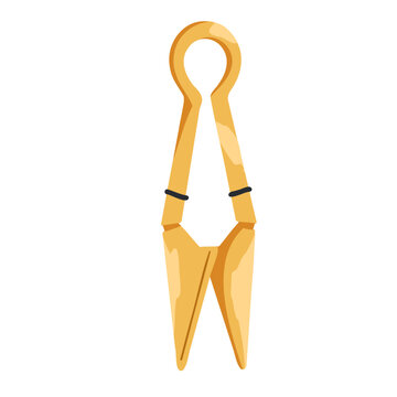 recommend clip art: Garden vintage gold scissors vector illustration isolated on white background. Pruning shears, garden hand pruners hand drawn print for stickers, icons, web