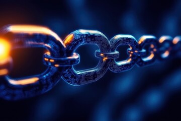 Innovative chain technology showcase digital realm 3d visualization abstract environment close-up perspective