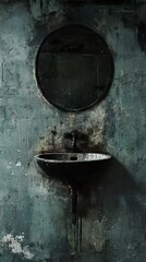 Dark Vintage Bathroom Interior: A Grungy Aesthetic