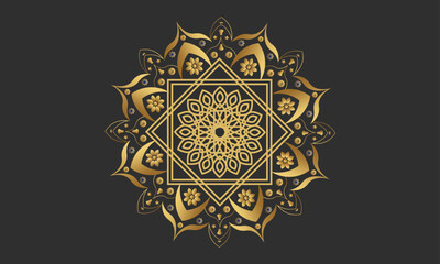 Luxuri Gold Ornate Mandala Design Islamic Background
