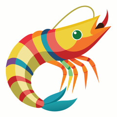 colorful shrimp vector image on white background