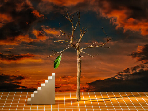 Surreal still life about environmental issues