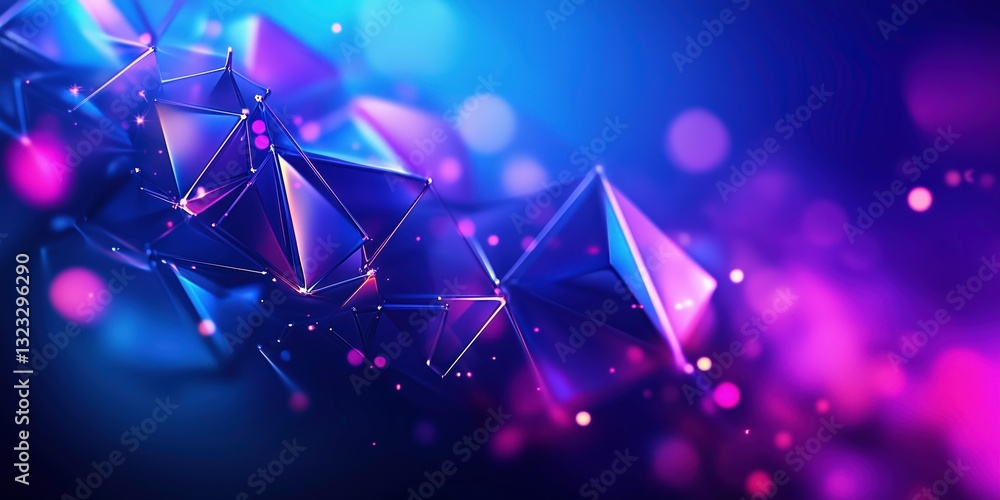 Poster abstract geometric composition: a vibrant abstract composition of interconnected geometric shapes in