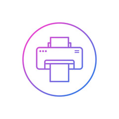 flat design printer vector icon