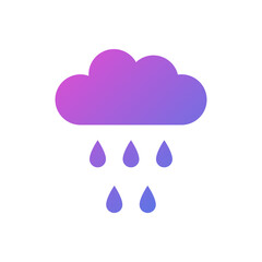 Rain cloud vector icon, drizzle symbol flat design.