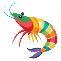 colorful shrimp vector image on white background