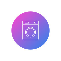 flat design washing machine vector icon