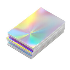 Iridescent Card Stack for Creative Projects on white background