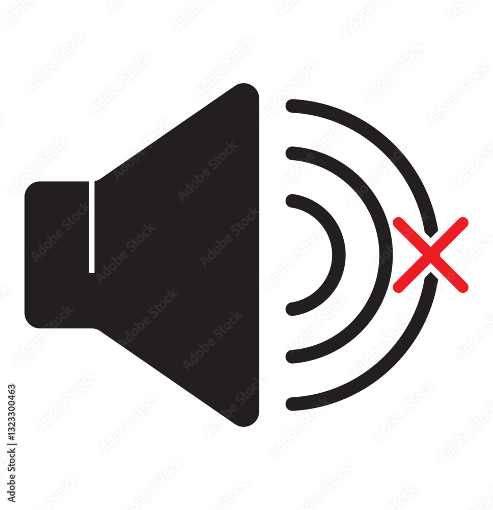 Poster sound off icon vector. speaker icon vector. sound volume mute. loudspeaker icon vector . 1176