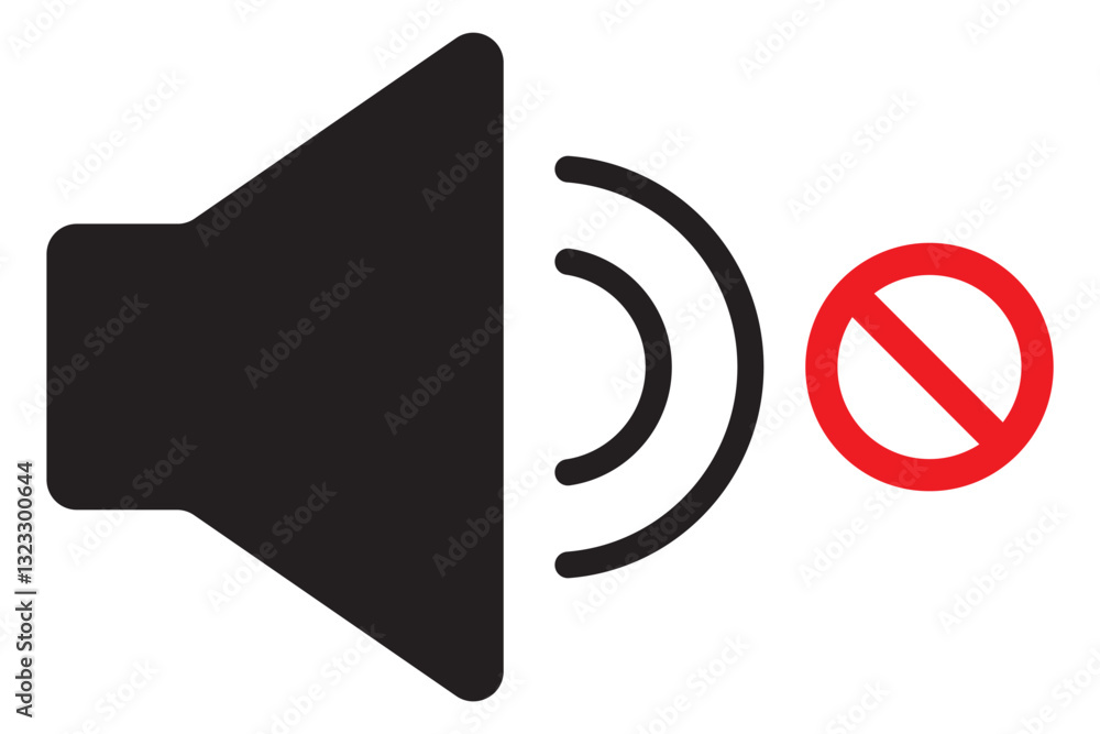 Poster sound off icon vector. speaker icon vector. sound volume mute. loudspeaker icon vector . 1176