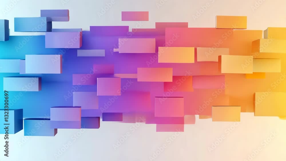 Poster a colorful, abstract design made up of blocks of different colors