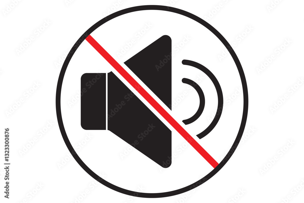 Poster sound off icon vector. speaker icon vector. sound volume mute. loudspeaker icon vector . 1176