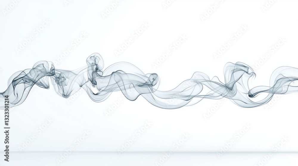 Poster ethereal wisp of smoke graceful abstract digital art design with floating fluid motion and delicate 