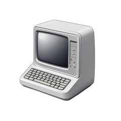 Vintage Desk Computer Icon Isolated on Transparent Background