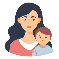 Crisp Vector Graphic Capturing a Mother Loving with Transparent PNG