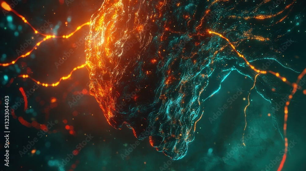 Poster abstract cellular structure in motion