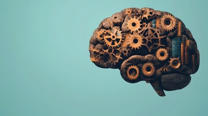 Visual representation of knowledge: a brain silhouette filled with logic, gears, and symbols of science and mathematics. National Day of Reason