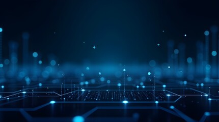 A Mesmerizing Digital Landscape Of Glowing Circuits And Data Streams, A Futuristic Vision Of Interconnectedness, Rendered In Deep Blues And Vibrant Lights