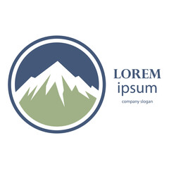 high and snowy mountain logo design