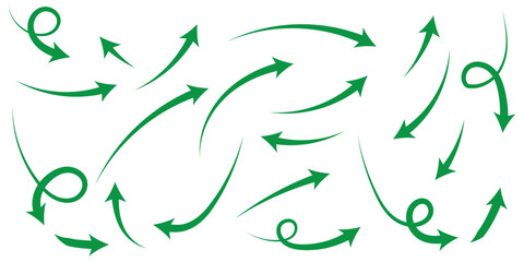 Hand drawn arrows set. Marker drawn arrows. Arrow icon. Arrows doodle. Editable stroke line icons. Vector illustration. 1176