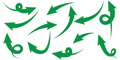 arrows set. Curved arrows. Arrow sign. Flat style icons.  1176