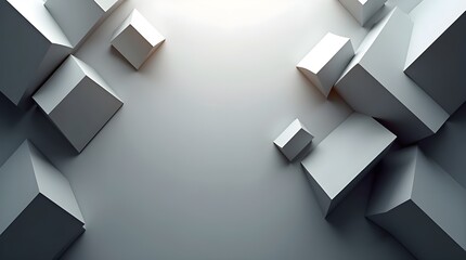 An Abstract Grayscale Composition Of Interlocking Cubes Creating A Sense Of Depth And Dimension With Subtle Lighting Variations