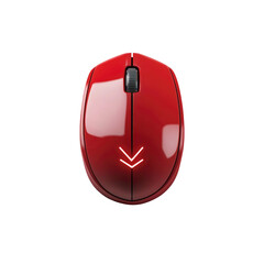 Sleek Red Wireless Computer Mouse with Download Indicator
