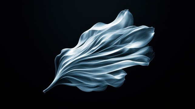 Mesmerizing abstract composition of fluid ethereal waves and swirls of light and shadow  Graceful dynamic motion creates a captivating dreamlike visual experience