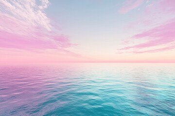 Obraz premium Soft pastel gradient sky merging with calm ocean hues
