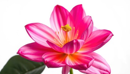 Naklejka premium Single vibrant bloom, petals fully open, against pure white, macro, petals