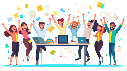 Team Celebration in Office