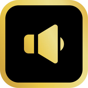 Gold Volume Icon Square Rounded Icon with Golden and Black Luxury 