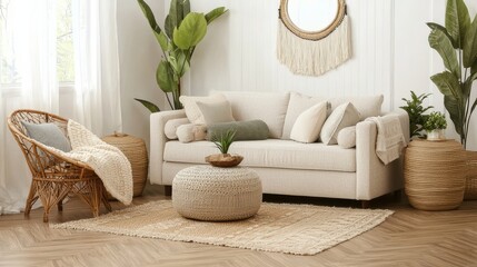 Cozy living room design modern home interior decor bright space wide angle comfort and style