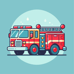 cartoon illustration of fire truck