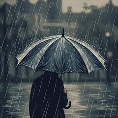 man under umbrella