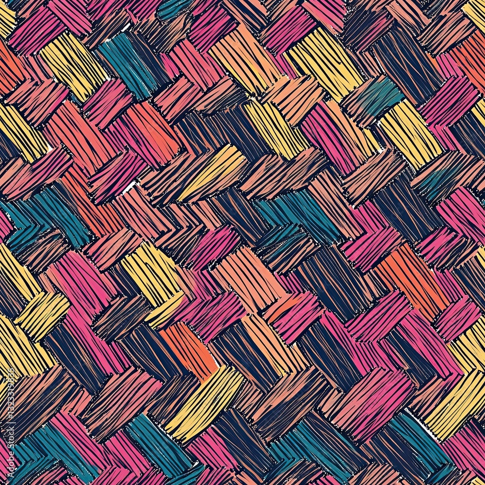 Poster abstract scribble patterns zigzag design elements for modern branding