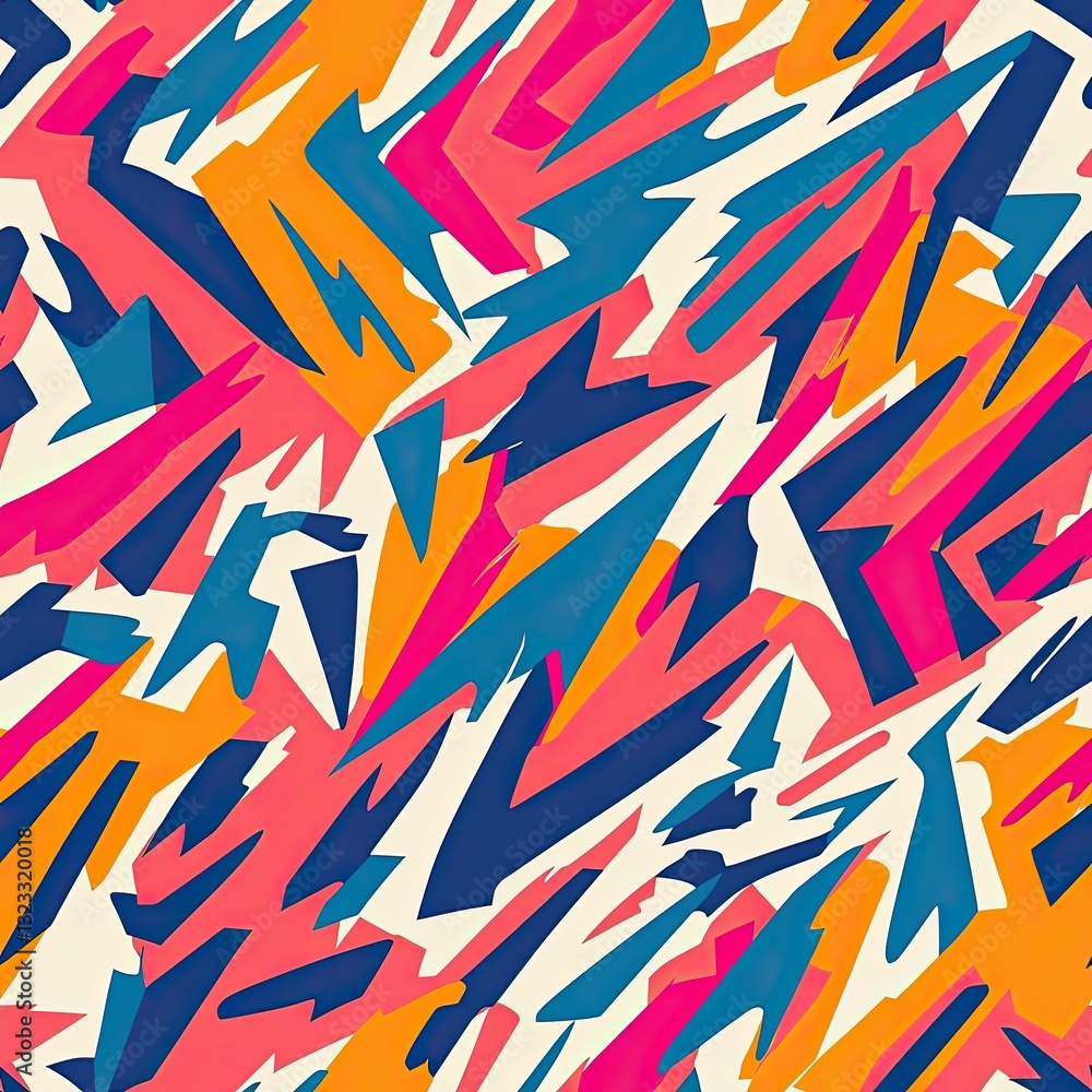 Poster abstract scribble patterns zigzag design for modern branding