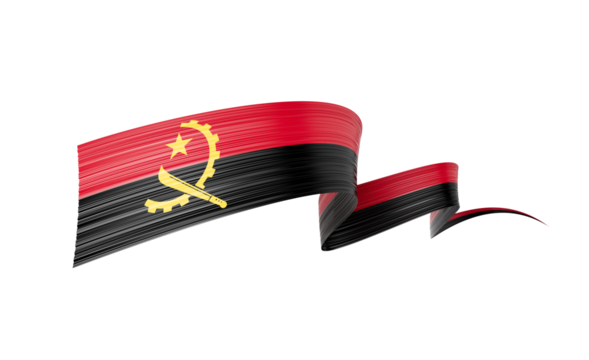 3d Flag Of Angola 3d Wavy Shiny Angola Ribbon Isolated On White Background 3d Illustration