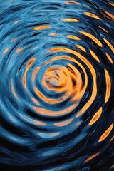 A mesmerizing swirl of blue water with orange reflections, creating a dynamic and tranquil visual experience.