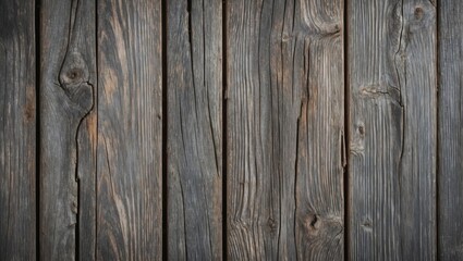 Naklejka premium Rustic wooden planks with varying shades of gray and brown, arranged vertically, showcasing natural texture and weathered charm.