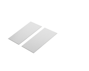 Two Blank Business Card Mockups Are Placed On Beige Rectangular Surface 3D Illustration