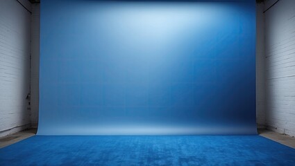 Blue gradient studio backdrop featuring a smooth transition from light to dark blue hues, filling the entire frame with an inviting, tranquil ambiance.