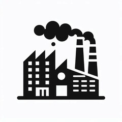 Industrial Icon Smoking Factory Silhouette