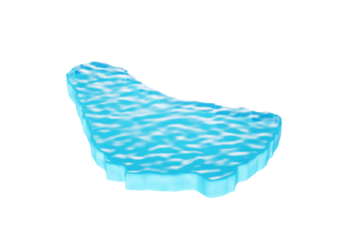 Water Ice Map of Barbados global warming melting glacier in deep blue water 3d illustration