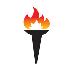 torch flame icon. Vector illustration. isolated on white and black background. eps10