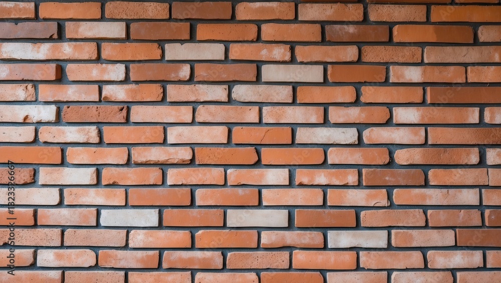 Aufkleber textured brick wall background with a blend of light brown and reddish-orange bricks arranged in a u