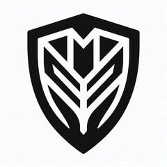 Abstract Shield Emblem Black  White Icon