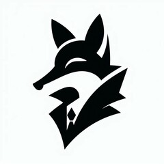 Dapper Fox Noir Icon in Tuxedo Silhouette