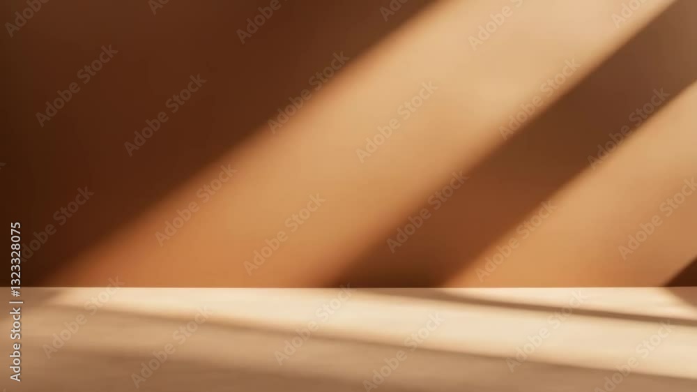 Poster sunlight and shadow interplay on beige surface. abstract geometric patterns. minimalist background f