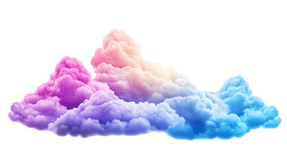 Fototapeta premium Pastel Rainbow Clouds Colorful Cloud PNG Digital Art on transparent background